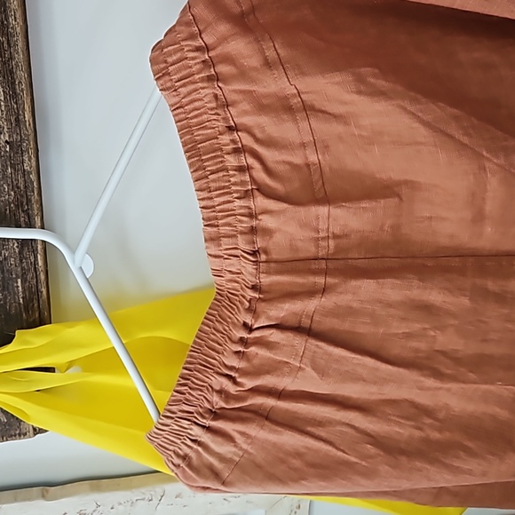 100% linen pocket pullon elastic waist salmon color pants size XXL - Picture 4 of 6